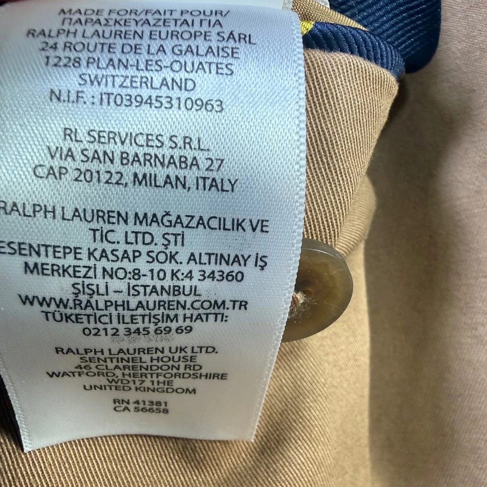 Polo Ralph Lauren Mens Large Khaki Tan Cotton 2 Button Blazer Sport Coat LG - Picture 7 of 12